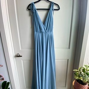 slate blue “bridesmaid” dress from Lulu